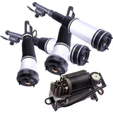 Front Rear Air Suspension Shock + Air compressor pump compatible for Mercedes S-Class W220