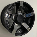 Truck Wheels 20" Saint Black With Chrome Strip, Chrome Strip,Gloss Black Strip