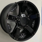 Truck Wheels 20" Saint Black With Chrome Strip, Chrome Strip,Gloss Black Strip