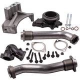 Bellowed Up Pipes+Housing&amp;Turbo Pedestal 99-03 compatible for Ford 7.3 L Powerstroke Diesel