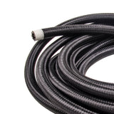 20FT -8AN Nylon Stainless Steel Braided Fuel Gas Oil Line Hose AN8 Black 2000PSI