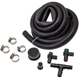 PCV Reroute Kit w/ 8 ft Hose and Resonator Plug compatible for GM 6.6L 04-10 LLY LBZ compatible for Duramax