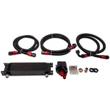 Universal 10 ROW AN10 Engine Aluminum Oil Cooler + Filter Relocation Kit 3 Hose