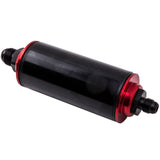 AN6 AN8 AN10 Inline Fuel Filter Oil Catch Can High Flow Cleanable Black and Red