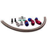 For T3 T4 T70 T66 T04E Turbo Turbochager Oil Feed + Return Drain Line Hose Kit