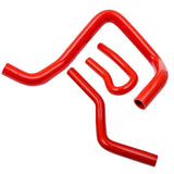 6x Silicone Radiator Hose Kit with Clamps Red compatible for Honda Civic 1.6L D15 D16