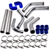 2.5 inch Universal Aluminum Intercooler Turbo Piping pipe Kit+ Silicone+Clamp