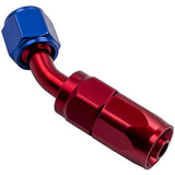 1x Quality 6 AN 45 Degree Swivel Hose End Red Blue Aluminium Fitting