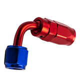 AN4 4-AN 90 Degree Fuel Oil Gas Swivel Fitting Hose End Adaptor Red Blue